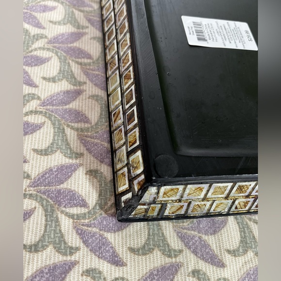 Moroccan Small Tray - Shiny Glass Like , Rectangular with Square Shapes - Picture 2 of 10